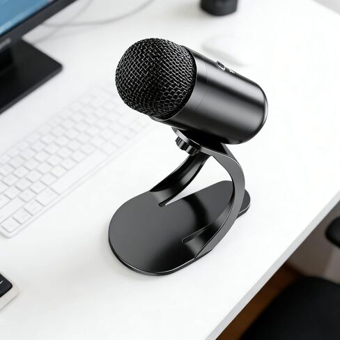 ميكروفون USB مكثف ذو غشاء كبير للبث، ميكروفون بث بنسبة SN عالية 78 ديسيبل مع كتم صوت سريع أسود in Saudi Arabia