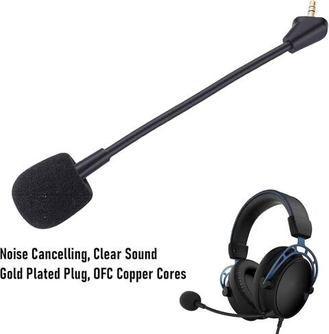 Headset Replacement Microphone, Noise Cancelling 3.5mm Plug Gaming Mic, 2pcs Set for Streaming and Casual Use in Saudi Arabia