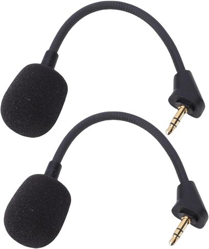 Headset Replacement Microphone, Noise Cancelling 3.5mm Plug Gaming Mic, 2pcs Set for Streaming and Casual Use in Saudi Arabia
