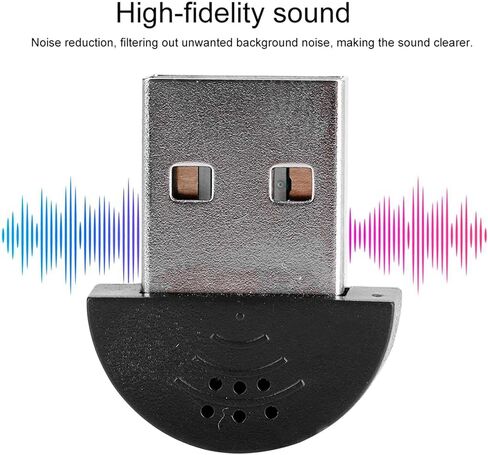 USB Mini Microphone, Portable Studio Speech Microphone Recording Audio MIC Adapter for Laptop/Desktop PC, Plug and Play (Black) in Saudi Arabia