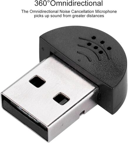USB Mini Microphone, Portable Studio Speech Microphone Recording Audio MIC Adapter for Laptop/Desktop PC, Plug and Play (Black) in Saudi Arabia