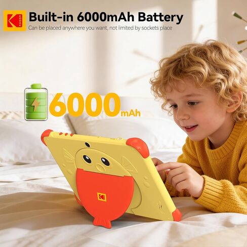 KODAK 10.1 Inch Android 15 Kids Tablet, 12GB RAM+64GB ROM(1TB Expand) Tablet for Kids, 6000mAh Battery, Parental Control, Blue Light Eye Protection, Shockproof Case for Learning in Saudi Arabia