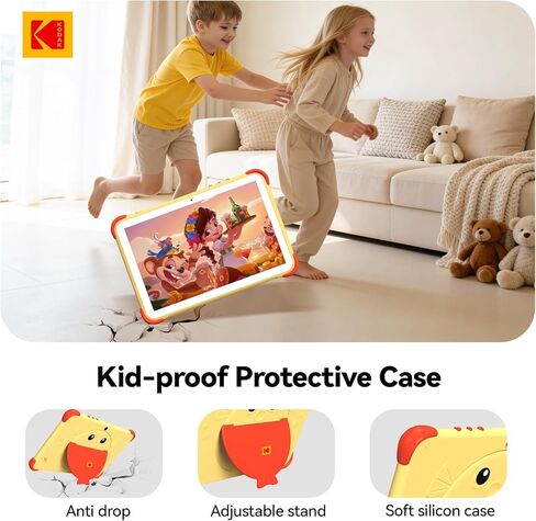 KODAK 10.1 Inch Android 15 Kids Tablet, 12GB RAM+64GB ROM(1TB Expand) Tablet for Kids, 6000mAh Battery, Parental Control, Blue Light Eye Protection, Shockproof Case for Learning in Saudi Arabia