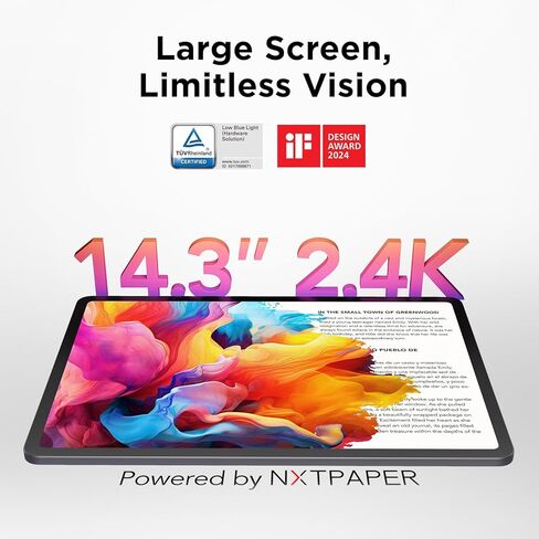 TCL NXTPAPER 14 Android Tablet, 14.3" Paper-Like Display Drawing Pad, Digital Notebook & Musician Tablet with 4096-Level Stylus & Flip Case, 8+8GB RAM, 256GB Storage, Gray (Renewed) in Saudi Arabia