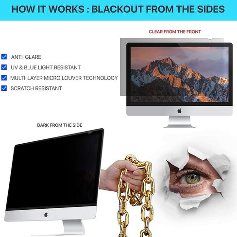 MMMPF220W1B - Frameless Blackout Privacy Filter for 22 Widescreen Monitor in Saudi Arabia