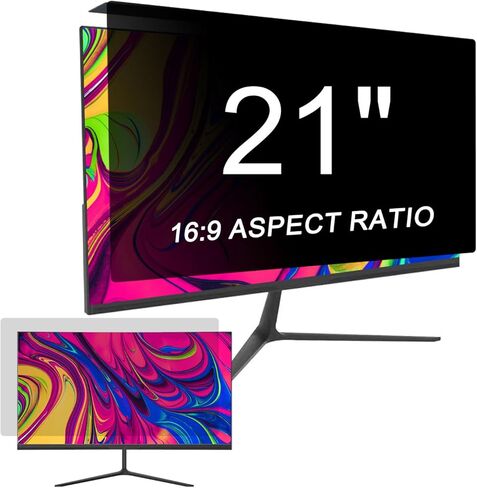 21 inch Computer Privacy Screen Filter [2 Pack], Anti Blue Light Glare Shield, Anti Spy Desktop Security Private Filter, Hanging 16:9 Privacy Screen Protection Shield (19.37 inch X 11.33 inch) in Saudi Arabia