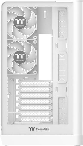 Thermaltake View 390 TG; Mid Tower; 2x120mm CT PWM Fans Included; 360mm Radiator Support; 460mm GPU Clearance; Hidden Connector Support; Rotatable PCIe Slots; Snow; CA-11F-00M6WN-01 in Saudi Arabia