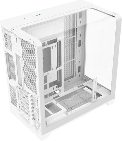 Thermaltake View 390 TG; Mid Tower; 2x120mm CT PWM Fans Included; 360mm Radiator Support; 460mm GPU Clearance; Hidden Connector Support; Rotatable PCIe Slots; Snow; CA-11F-00M6WN-01 in Saudi Arabia
