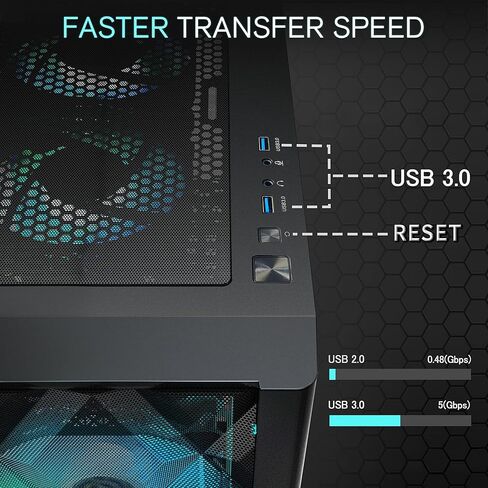 MUSETEX NN8 PC CASE ATX 6 PWM ARGB مراوح مثبتة مسبقًا بقدرة 1000 واط للكمبيوتر الشخصي in Kuwait