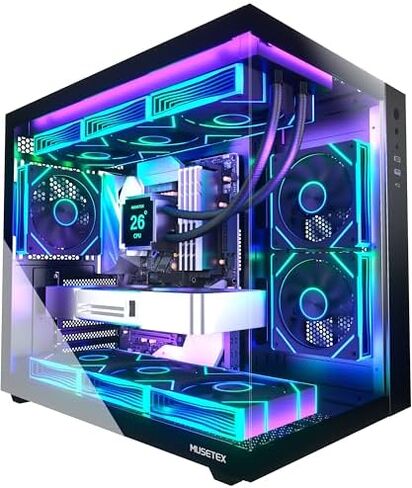 MUSETEX Y6 PC CASE ATX 6 PWM Prism ARGB مراوح مثبتة مسبقًا بقدرة 1000 وات للكمبيوتر الشخصي in Kuwait