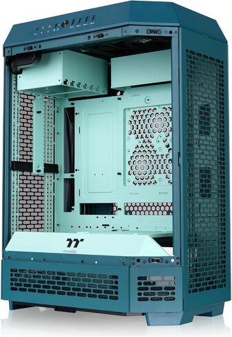 Thermaltake Tower 600 Mid Tower; 2x140mm CT Fans Included; 420mm Radiator Support; 400mm GPU Clearance; Hidden Connector Support; Rotatable PCIe Slots; Transformative Teal; CA-1Z1-00MTWN-00 in Saudi Arabia