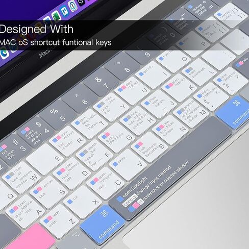 CaseBuy MacBook Pro 13 inch Keyboard Cover Shortcuts for MacBook Pro 13 inch M2 2023, 2022, 2021 2020 M1 A2338 A2289 A2251 & MacBook Pro 16 2020 2019 A2141 MAC OS Shortcut Hot Keys Keyboard Protector in Saudi Arabia