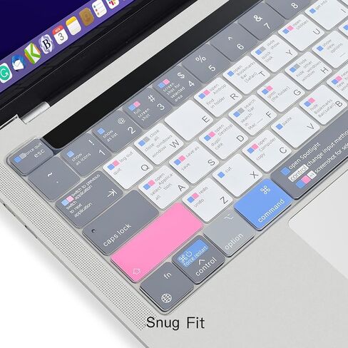 CaseBuy MacBook Pro 13 inch Keyboard Cover Shortcuts for MacBook Pro 13 inch M2 2023, 2022, 2021 2020 M1 A2338 A2289 A2251 & MacBook Pro 16 2020 2019 A2141 MAC OS Shortcut Hot Keys Keyboard Protector in Saudi Arabia