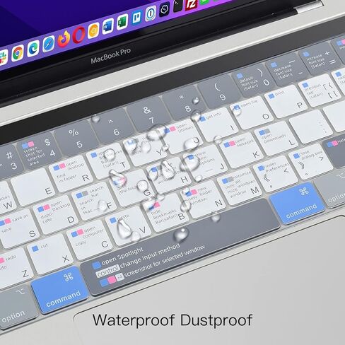 CaseBuy MacBook Pro 13 inch Keyboard Cover Shortcuts for MacBook Pro 13 inch M2 2023, 2022, 2021 2020 M1 A2338 A2289 A2251 & MacBook Pro 16 2020 2019 A2141 MAC OS Shortcut Hot Keys Keyboard Protector in Saudi Arabia