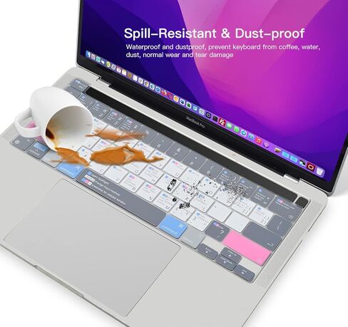 CaseBuy MacBook Pro 13 inch Keyboard Cover Shortcuts for MacBook Pro 13 inch M2 2023, 2022, 2021 2020 M1 A2338 A2289 A2251 & MacBook Pro 16 2020 2019 A2141 MAC OS Shortcut Hot Keys Keyboard Protector in Saudi Arabia