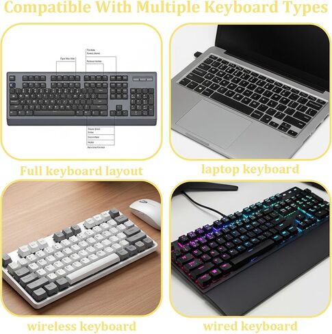 2 PCS Universal English Large Lettering Keyboard Stickers, English Keyboard Stickers, Big Bright Yellow Lettering with a Tweezer for Sight Impaired for PC Computer Laptop Notebook in Saudi Arabia