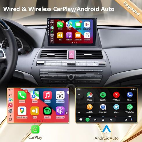 5G WiFi(6) Car Radio Accord 2008 2009 2010 2011 2012 2013 (8th Gen), Android13/Wireless CarPlay/Android Auto/Touch Screen/GPS Navigation/Bluetooth/FM/HD Backup Camera (2+64) in Saudi Arabia