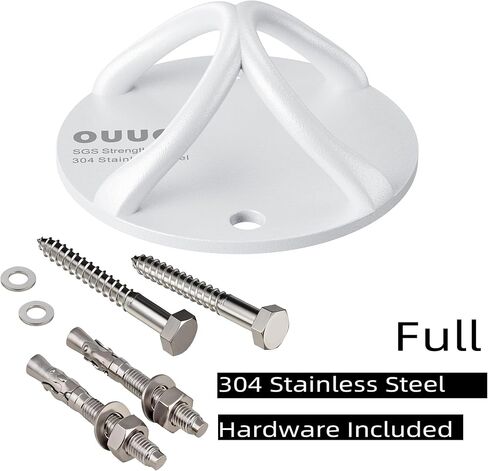 304 Stainless Steel Ceiling Anchor for Resistance Bands & Home Workout Straps, One-Piece Design Wall Mount Bracket, Powder Coated Hook for Indoor & Outdoor Use in Saudi Arabia