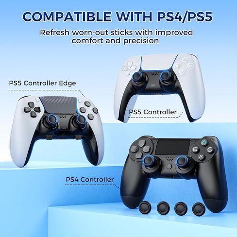 مقابض إبهام بديلة لغطاء عصا التحكم لجهاز تحكم PS5/PS4، أغطية عصا التحكم IINE PS5/PS4، ملحقات إصلاح الأجزاء البديلة للغطاء التناظري ثلاثي الأبعاد، 6 قطع in Kuwait