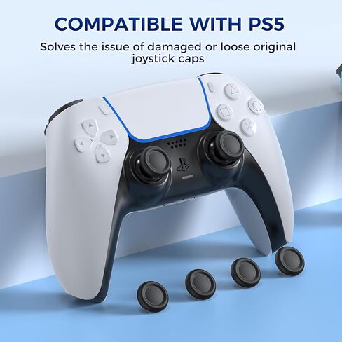 مقابض إبهام بديلة لغطاء عصا التحكم لجهاز تحكم PS5/PS4، أغطية عصا التحكم IINE PS5/PS4، ملحقات إصلاح الأجزاء البديلة للغطاء التناظري ثلاثي الأبعاد، 6 قطع in Kuwait