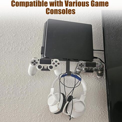 حامل PS4 على الحائط، متوافق مع PS4، متوافق مع PS4 Original (الطراز القديم)، بالقرب من التلفزيون أو خلفه، موفر للمساحة in Kuwait