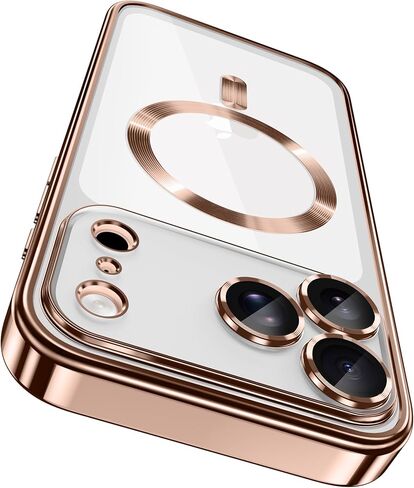 حافظة GolbinBox المغناطيسية لهاتف iPhone 17 Pro Max مع واقي شاشة، [متوافقة مع MagSafe] [حماية الكاميرا] [حماية عسكرية بطول 16 قدم] حافظة هاتف رفيعة مقاومة للصدمات لهاتف 17 ProMax، أزرق غامق/شفاف in Kuwait