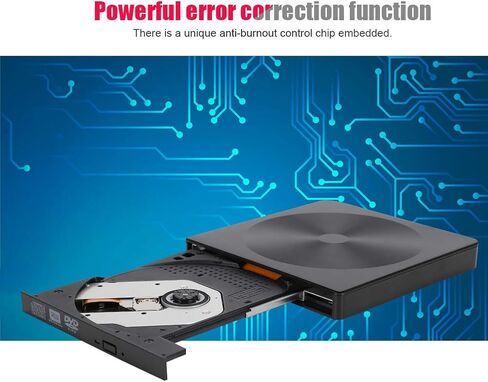 USB 3.0 External DVD Recorder Optical Drive, Portable DVD Burner with Anti - Burnout Chip, Compatible with / 7/8 / OS 8.6 for Laptop Desktop in Kuwait