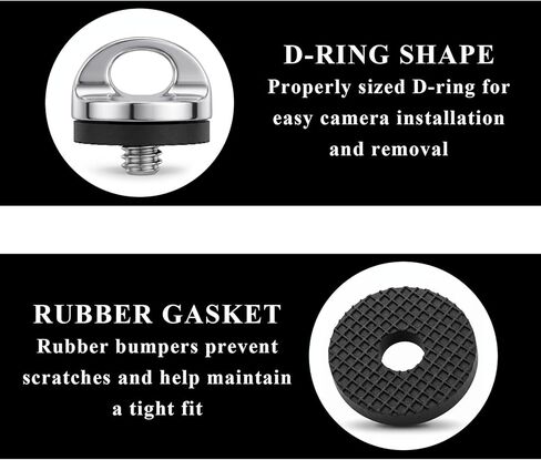 Xthrotsenk 2Pcs 1/4" D Ring Screw, Camera Fixing Screw 1/4-20 Camera Strap Screws 1/4" Cameras Neck Strap Screws Holder with Rubber Washer for Quick Release or Installation of Wristband Sling in Saudi Arabia