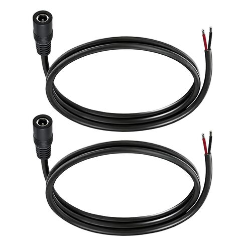 كابل ضفيرة 0.8FT 5.5 مم × 2.1 مم 14AWG، كابل طاقة تيار مستمر لإصلاح أنثى 12 فولت/24 فولت، موصل DC5521، لكاميرا مراقبة CCTV، شريط إضاءة LED، مصدر طاقة للتخزين، لوحة شمسية (3 عبوات) in Kuwait