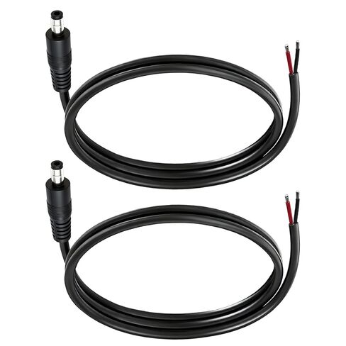 كابل ضفيرة 0.8FT 5.5 مم × 2.1 مم 14AWG، كابل طاقة تيار مستمر لإصلاح أنثى 12 فولت/24 فولت، موصل DC5521، لكاميرا مراقبة CCTV، شريط إضاءة LED، مصدر طاقة للتخزين، لوحة شمسية (3 عبوات) in Kuwait