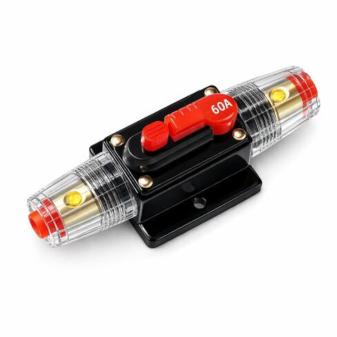 MGI SpeedWare 60 AMP دليل إعادة تعيين قاطع الدائرة المضمنة - 12V / 24V حامل الصمامات للسيارات لصوت السيارة، البحرية، القارب، RV، مكبر الصوت in Saudi Arabia