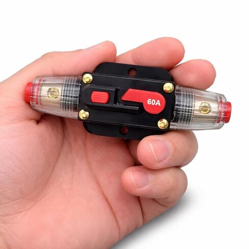 MGI SpeedWare 60 AMP دليل إعادة تعيين قاطع الدائرة المضمنة - 12V / 24V حامل الصمامات للسيارات لصوت السيارة، البحرية، القارب، RV، مكبر الصوت in Saudi Arabia