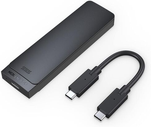 M.2 NVMe SSD Enclosure, USB-C External Hard Drive Case, High-Speed Data Transfer, Tool-Free Installation, Compact Aluminum Design, Black, Includes USB-C Cable in Saudi Arabia