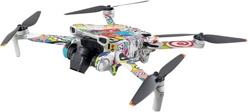 MightySkins Skin Compatible with DJI Mini 3 - Sticker Bomb | Protective, Durable, and Unique Vinyl Decal wrap Cover | Easy to Apply | Made in the USA in Saudi Arabia