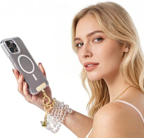 حبل هاتف عالمي لامع حول الجسم - حزام هاتف Bling 3 في 1 وحامل شارة الهوية - يناسب iPhone وSamsung وGoogle Pixel وجميع الهواتف الذكية (نابض بالحياة) in Kuwait