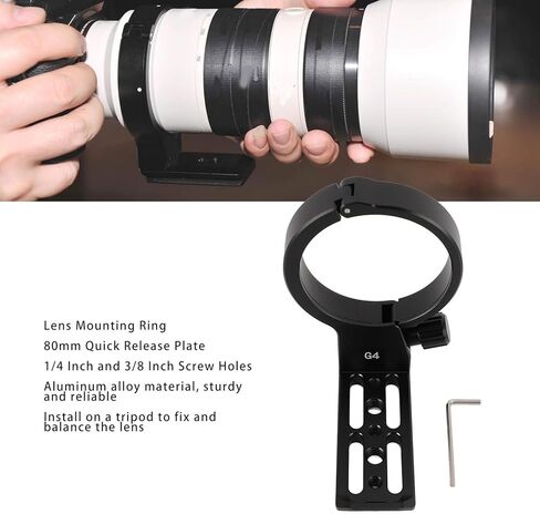 حلقة تثبيت بطوق معدني للعدسة متوافقة مع FE 70-200 مم F4 Macro G OSS II، دعامة حامل دعم العدسة 80 مم حلقة تثبيت سريعة الإصدار 1/4 3/8 بوصة in Kuwait