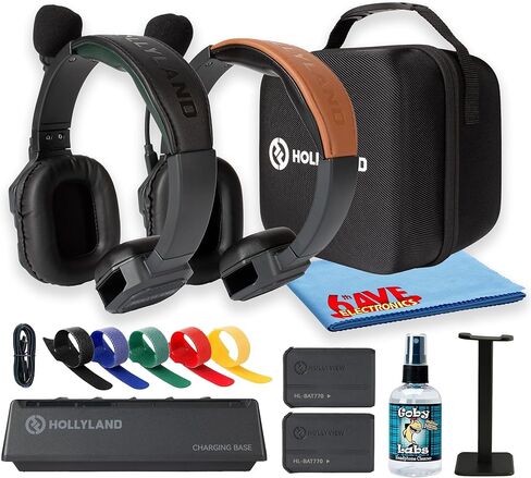 Hollyland Solidcom SE Global 2S Wireless Intercom Headset System, 2-Person, Full Duplex, Noise Cancellation, 1100 ft, PTT Mute, Single-Ear for TV and Film Production (Bundle) in Saudi Arabia
