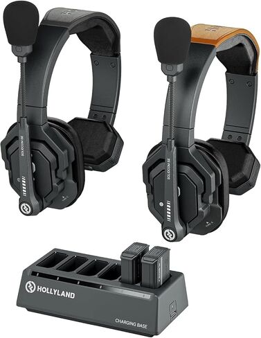 Hollyland Solidcom SE Global 2S Wireless Intercom Headset System, 2-Person, Full Duplex, Noise Cancellation, 1100 ft, PTT Mute, Single-Ear for TV and Film Production (Bundle) in Saudi Arabia