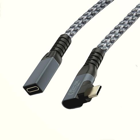 WLGQ USB4/Thunderbolt 4 Active Extension Cable (0.65FT) - Right Angle, 40Gbps Data, 240W Charging, 8K@60Hz Video, Female to Male Short Extender Cord in Saudi Arabia