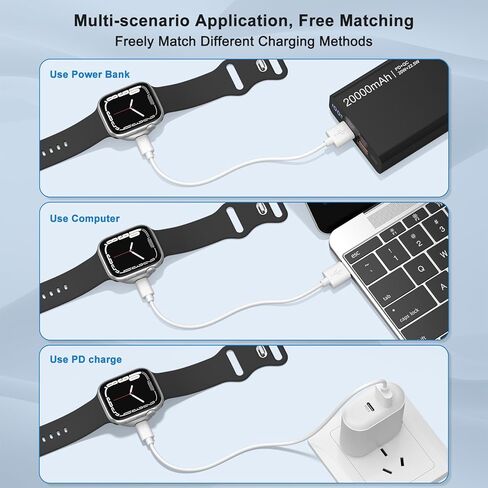 شاحن مغناطيسي Meliya لساعة Apple 11، محول شحن USB من النوع C لساعة Apple، قاعدة شاحن iWatch اللاسلكية المحمولة لسلسلة iWatch 10 9 8 7 6 Ultra SE 3 2,42/46/44 مم in Saudi Arabia