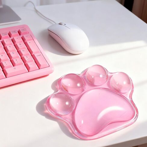 Pink Mouse Wrist Rest Cat Paw Wrist Rest Pink Office Desk Accessories Cats Clear Wrists Mouse Support for Mouses Cat Paw Cushion Ergonomic for Gaming Working Office Home in Saudi Arabia