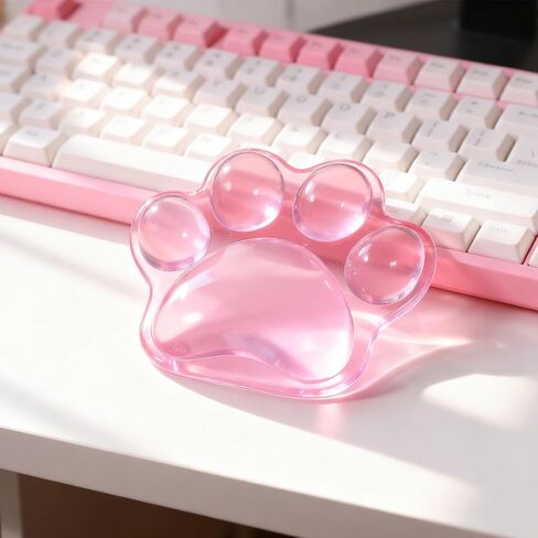 Pink Mouse Wrist Rest Cat Paw Wrist Rest Pink Office Desk Accessories Cats Clear Wrists Mouse Support for Mouses Cat Paw Cushion Ergonomic for Gaming Working Office Home in Saudi Arabia