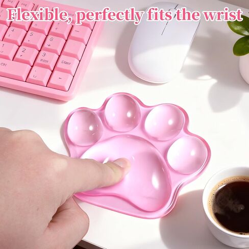 Pink Mouse Wrist Rest Cat Paw Wrist Rest Pink Office Desk Accessories Cats Clear Wrists Mouse Support for Mouses Cat Paw Cushion Ergonomic for Gaming Working Office Home in Saudi Arabia