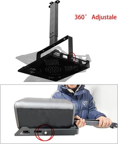 Universal Metal Foldable Projector Ceiling Mount, 360° Rotation & Height Adjustable Heavy Duty Bracket, Compatible with Most Projectors & Compact Devices, Black in Saudi Arabia