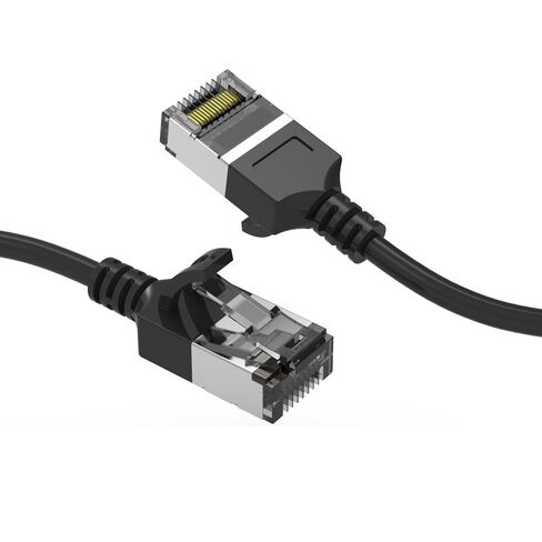 كابل إيثرنت نحيف Cat8 U/FTP 0.5 قدم (5 حزم) أصفر - كابل RJ45 Computer LAN 30AWG Cat8، كابل تصحيح Cat8، كابل الشبكة، كابل Cat 8، كابل الإنترنت، 40 جيجابت في الثانية، 2000 ميجاهرتز - 0.5 قدم in Saudi Arabia