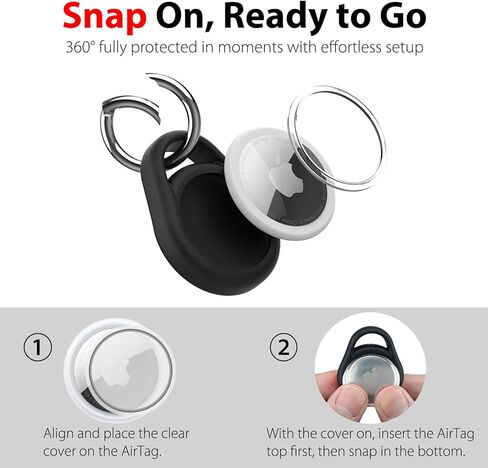 4 Pack for Waterproof AirTag Holder with Icon Stickers, Protective Case with Keychain for Apple AirTag, Anti-Scratch Cover for Air Tag for Keys, Luggage, Backpacks (Black&Navy&Gray&White) in Saudi Arabia