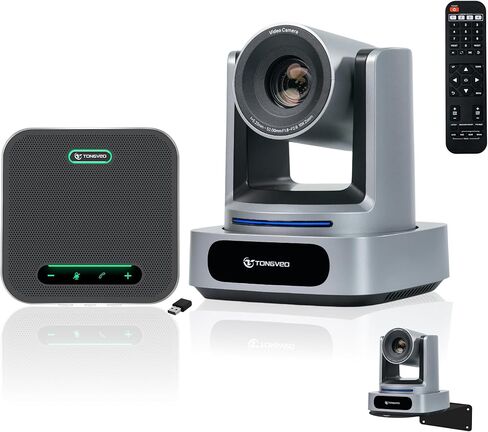 كاميرا TONGVEO AI 4K PTZ مع تتبع تلقائي، وكاميرا مؤتمرات فيديو بتكبير بصري 10X، وكاميرا ويب HDMI وUSB 3.0 للتوصيل والتشغيل للتكبير والفرق وعبادة الكنيسة والبث المباشر والتعليم in Kuwait
