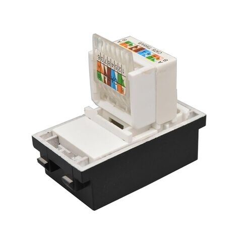 مقبس معياري CAT6 RJ45 أسود مع غطاء منزلق، موصل LAN إيثرنت 23 × 36 مم in Kuwait