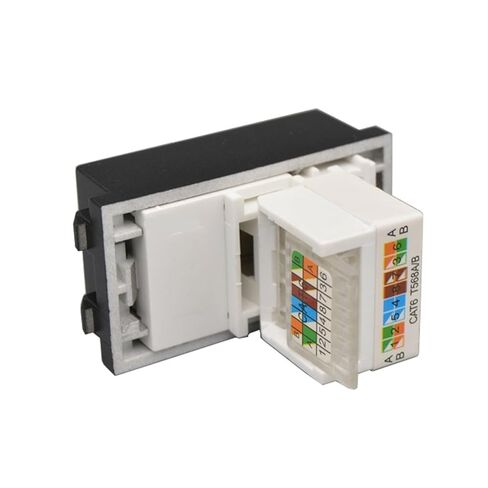 مقبس معياري CAT6 RJ45 أسود مع غطاء منزلق، موصل LAN إيثرنت 23 × 36 مم in Kuwait