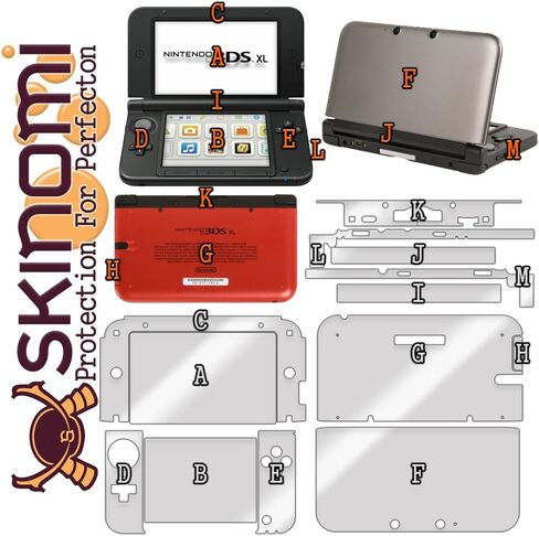 Skinomi Full Body Skin TechSkin Protector for Nintendo 3DS XL (2012, 1st Generation) (Screen Protector + Back Cover) HD Film in Saudi Arabia